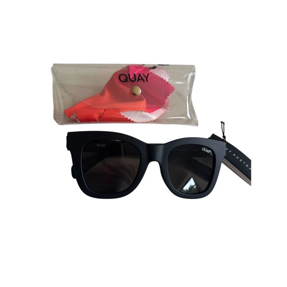 QUAY Women's Black Oversized Sunnies Sunglasses w/ Case NEW NWT - Picture 4 of 6